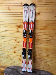 LYŽE ROSSIGNOL PURSUIT JR 120CM + LYŽIARKY SALOMON T3 ORANGE 23MP
